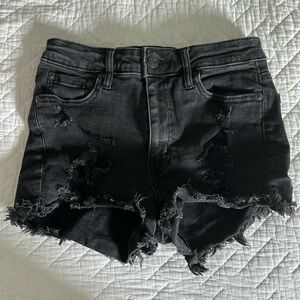 Aeropostale Vintage High Rise Shorty Black Jean Shorts